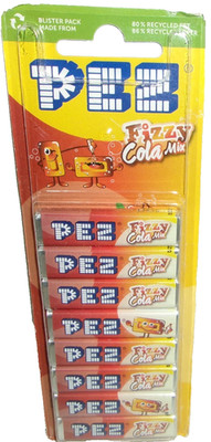 PEZ CANDY REFILL~ 8Pk~PEZ [Carded] European Release-FIZZY COLA MIX