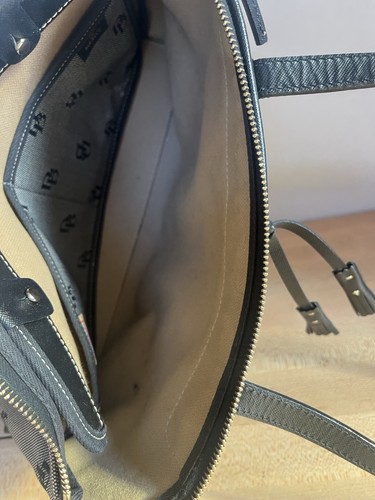 Vintage Dooney & Bourke Signature Satchel Tasche Handtasche Schwarz & Grau - Bild 20 von 24