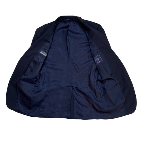 Hombre 42L Brooks Brothers 1818 Madison X Estrato Azul Marino Sólido Lana Suit - Imagen 9 de 20