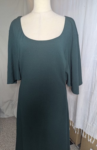KIYONNA DRESS Women Size 5 Green Cocktail Riveting Rushed Short Sleeve Belt - Picture 18 of 18