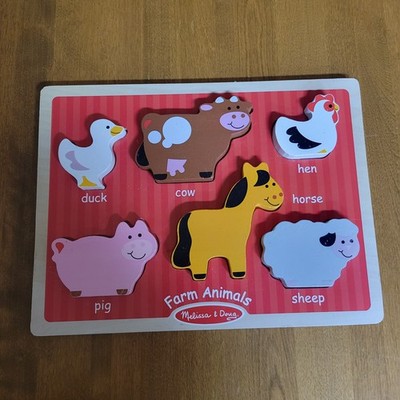 Melissa & Doug Farm Animals Wooden Toddler Puzzle