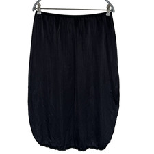 Shadowline Black Nylon Slip Skirt Plus 1X 28" Double High Slit Lace Vintage USA