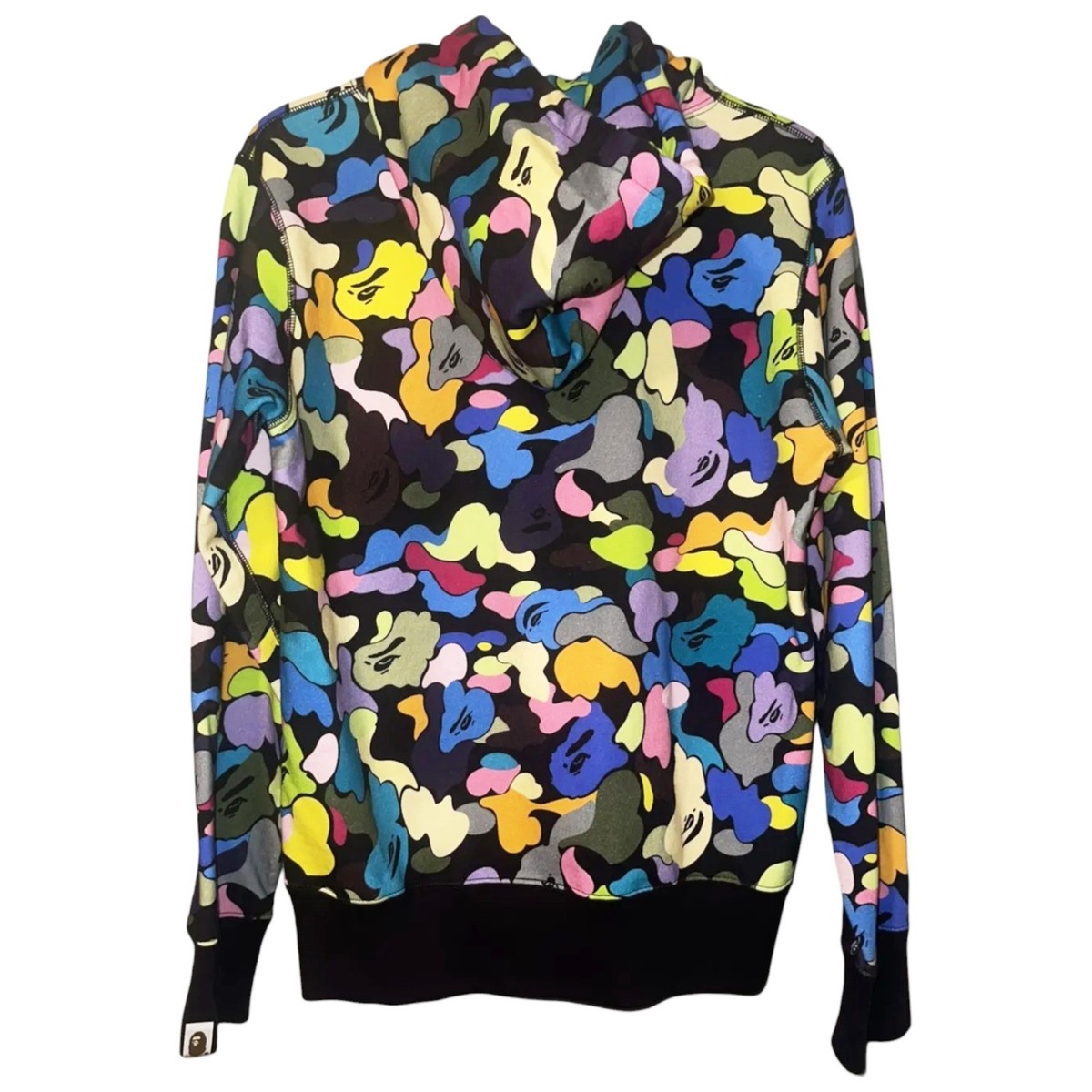 BAPE Multi Camo College Pullover Hoodie Black | A Bathing Ape | eBay