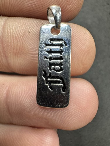 1.3g Sterling Silver 925 “Faith” Pendant Jewelry lot D - Picture 2 of 7