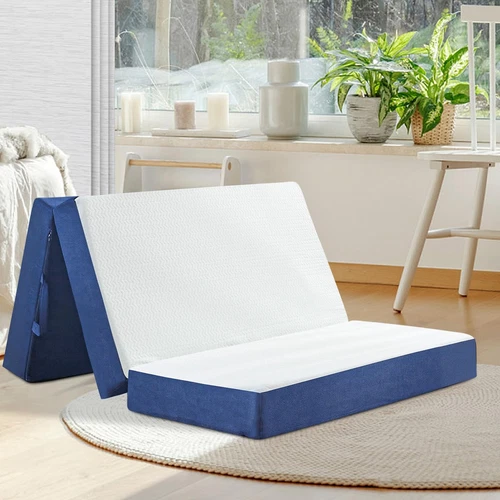 Folding Mattress Full Size,6 inch Memory Foam Tri Portable Trifold Mattress T...