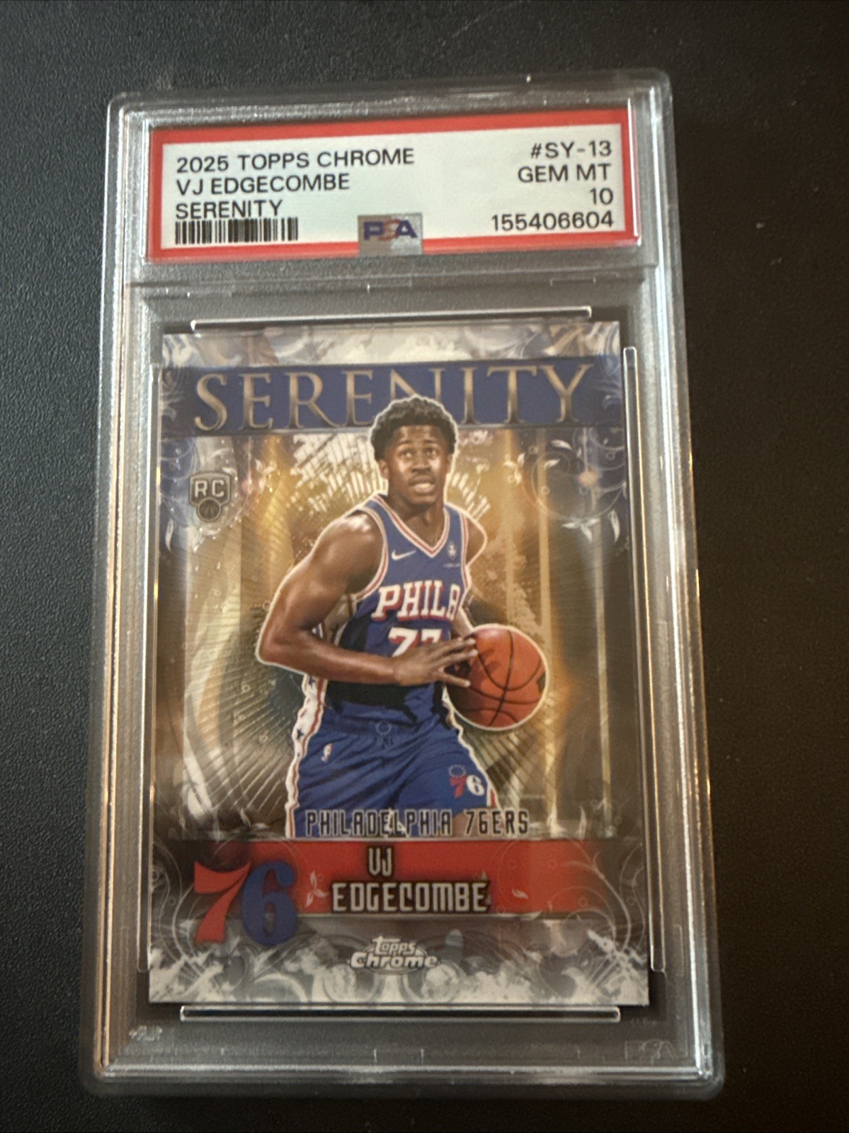2025 Topps Chrome VJ Edgecombe Rookie Card # SY-13 Serenity PSA 10 💎