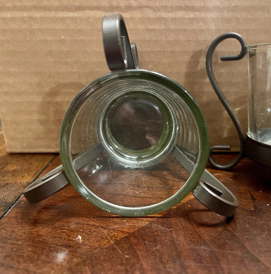 Portavelas Yankee luz/votiva, hierro forjado/vidrio Foto 2 de 3