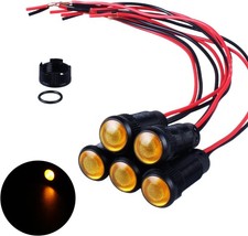 5pcs 10mm LED Indicator Light lastic Black Signal Dot Lamp 12V 24V 2/5