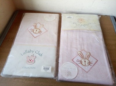 Paar Lullaby Club bestickte Hase Kaninchen 122 cm x 183 cm Schlaufenvorhänge Baumwolle