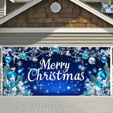 Christmas Garage Door Banner 6 x 13 ft Large Merry Christmas Garage Door Cove...