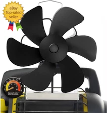 Wood Stove Fan for Propane Heater Heat Powered Fireplace Fan Thermoelectric