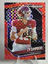 Ty Simpson 2025 Panini Prizm Black #152 Red Power SP /75 Alabama Color Match 📈