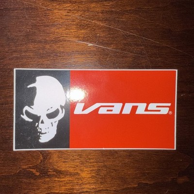 Vintage Vans Rare Sticker Black Red Skull Skateboard New
