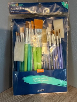 Hello Hobby Assorted Craft Paint Brush 25 Piece Set -NEW