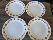 CORELLE LUCKY ASTER FLOWERS & CLOVERS LUNCH PLATES 8.5 INCH PLATES x 4