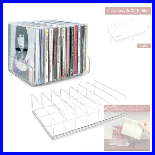 2 Stück Klar Acryl CD Halter, DVD/CD Display Rack & CD Aufbewahrungsbox & Vinyl R... - Bild 1 von 8