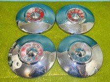 1955-1956 Ford Customline Fairlane 10.5 Poverty Dog Dish Hub Caps Hubcaps 4 1955-1956 Ford Customline Fairlane 10.5 Poverty Dog Dish Hub Caps Hubcaps 4