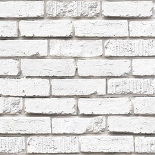 White Brick Peel and Stick Wallpaper Gray Faux 3D Brick Contact Paper for Walls