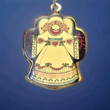 Angel Dangle Vintage Pin Brooch Christmas Hearts Halo Catholic Christian