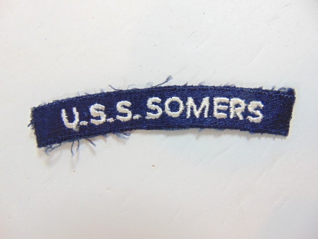 old U.S.S. SOMERS embroidered Navy uniform rocker shoulder patch