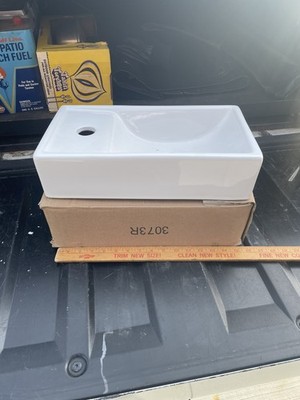 Vintage NOS 16” X 9” X 4.5” Deep White Ceramic Bath Wall Sink