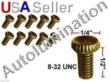 8-32 x 1/2" Brass Plated Knurled Thumb Head Screw Glass Lamp Shade Holder
