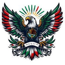 Mexican Eagle Car Decals 2PCS Waterproof Vinyl Stickers Z-037