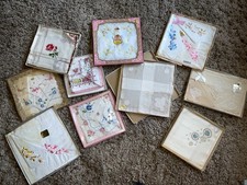 Vintage Hankie Lot of 18 Boxed Ladies Handkerchiefs Embroidered Crochet Trim