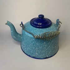 Vintage Antique Blue Graniteware Enamelware T...