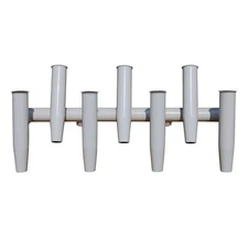 Dolphin 7 Rod Holder |Fishing Console Boat T Top Rocket Launcher White Coated