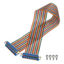 IDC Rainbow Wire Flat Ribbon Cable DB37 Female to DB37 Female 19.7 Inch 2.54mm