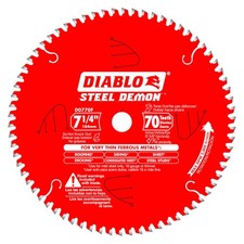 Diablo Steel Demon 7-1/4" dia  70 teeth  5/8" arbor Thin steels 