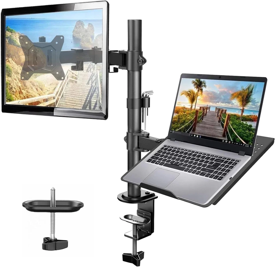 Adjustable Desk Mount for 32" Monitor & 17" Laptop - Image 3 of 4