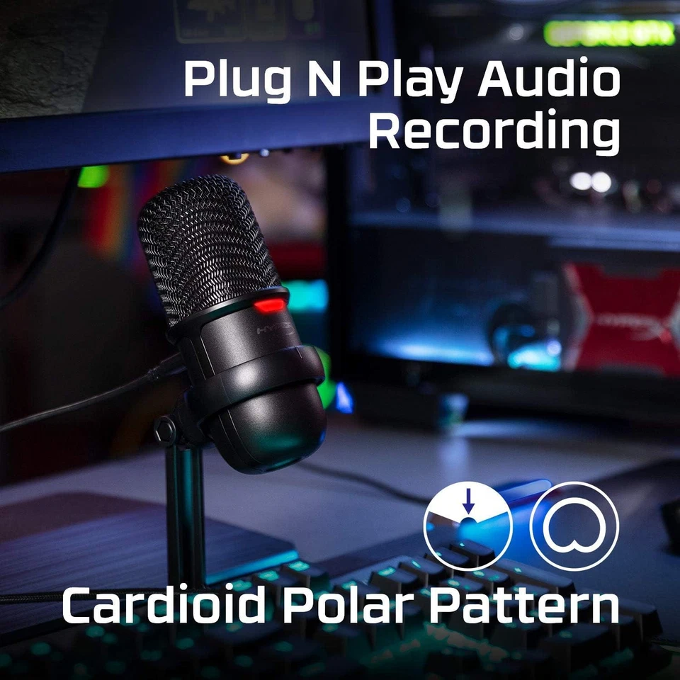 HyperX SoloCast - Micrófono condensador USB para juegos, para PC, PS4 y Mac Foto 2 de 4