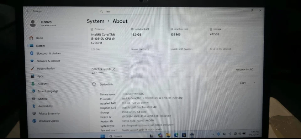 Lenovo ThinkPad T14 · i5-10310U · 16GB · 512GB, photo 4 of 5