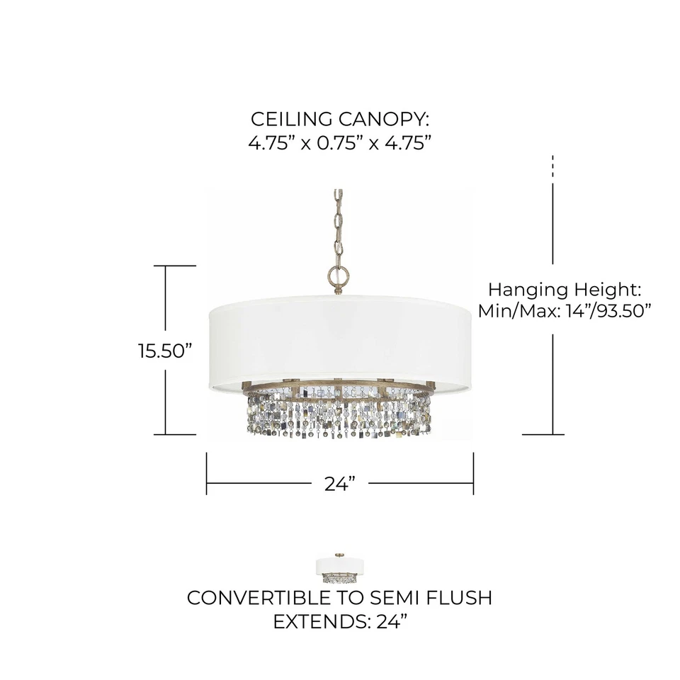 Colgante de tambor tamaño completo Capital Lighting 4216-544 Gold Harper 6 luces Foto 2 de 3