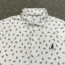 Johnnie-O Polo Shirt Men  s Small Geometric White Performance Stretch Golf