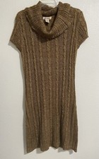 J. J. Always Brown Cable Knit Sweater Dress sz XL NWOT