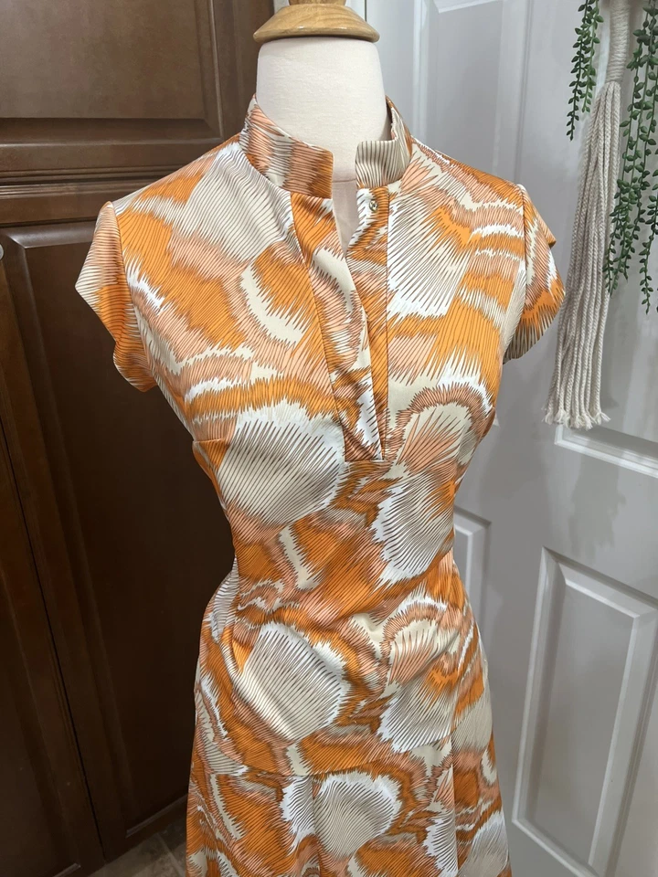 Винтажный 60-х 70-х 2 изделия верх и юбка Sz M 25» талии ручной работы ретро уникальный - Изображение 2 из 4