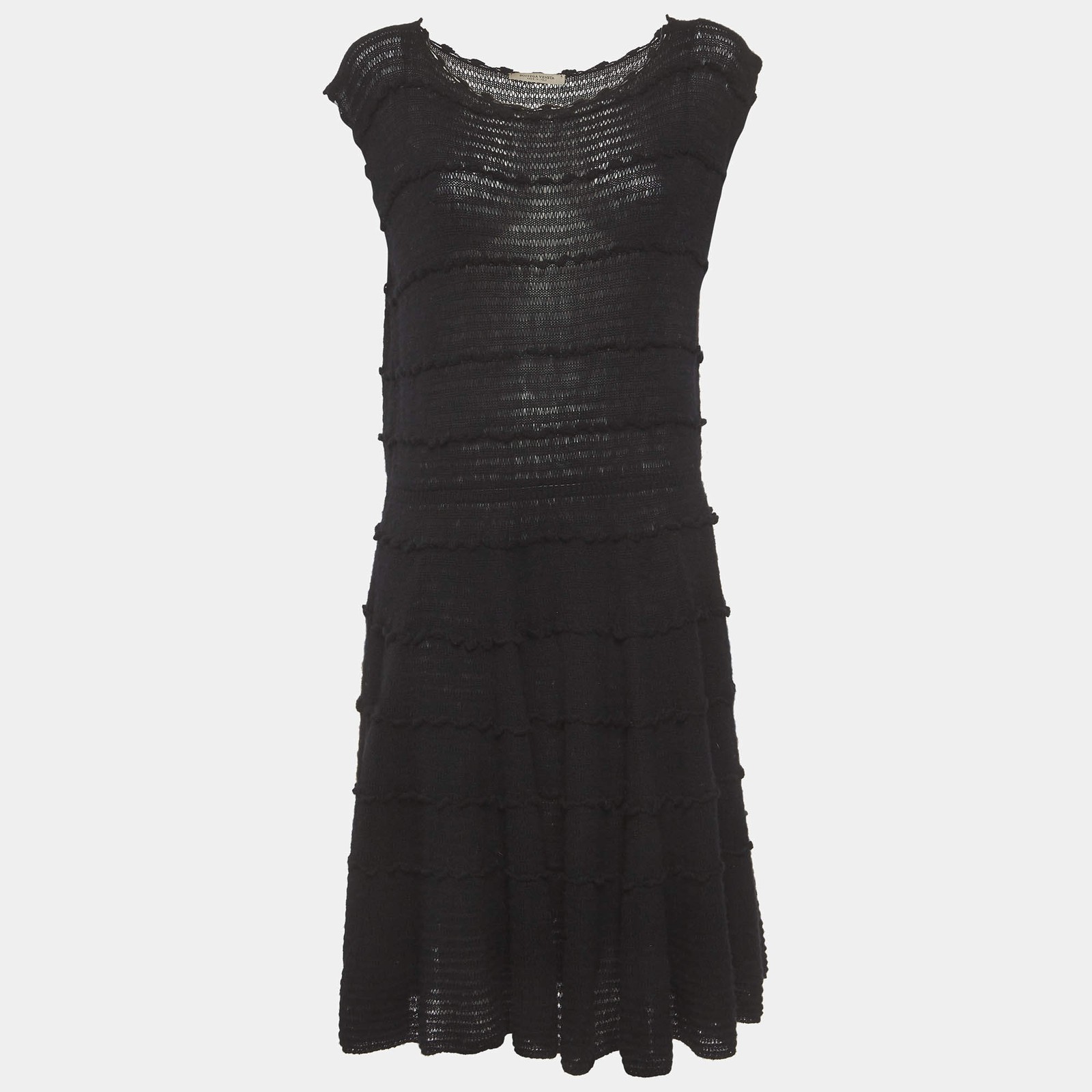 Bottega Veneta Black Knit Cashmere Sleeveless Mini Dress M
