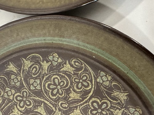 VTG Franciscan Madeira Dinner Plate Green Band Floral Earthenware 10.5" SET Of 4 - Picture 9 of 12