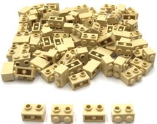 Lego 100 New Tan Bricks Building Blocks Modified 1 x 2 w/ Studs on 1 Side Parts