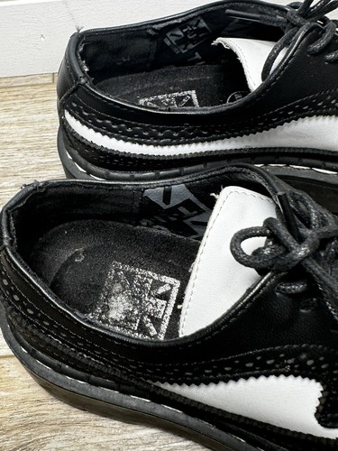 T.U.K. Black Double Decker Brogue Platform Chunky Soles White Black Womens Size6 - Picture 4 of 8