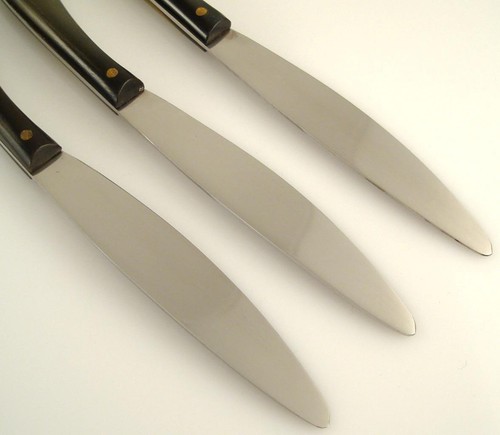Workshop Carl AUBOCK 50s Vienna SET of 3 Fruit KNIVES 6.8" Steel HORN Knife EXC - Picture 6 of 11