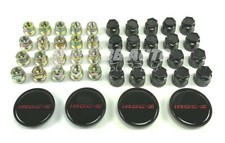 Red Wheel Center Caps 16 W Lug Nuts Black Covers Set For 85-87 Iroc Z Camaro Red Wheel Center Caps 16 W Lug Nuts Black Covers Set For 85-87 Iroc Z Camaro