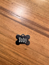 CUSTOM ENGRAVED PERSONALIZED PET TAG ID DOG NAME TAGS DOUBLE SIDE BlACK