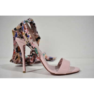 Christian Louboutin Fetish Du Desert 100 Pink Lace Up Tie Sandal