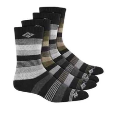 Columbia Men's Striped Wool Blend Boot Socks - 4 Pairs