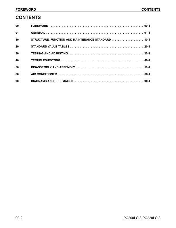 Komatsu PC200LC-8, PC220LC-8 Hydraulic Excavator Service Manual | eBay
