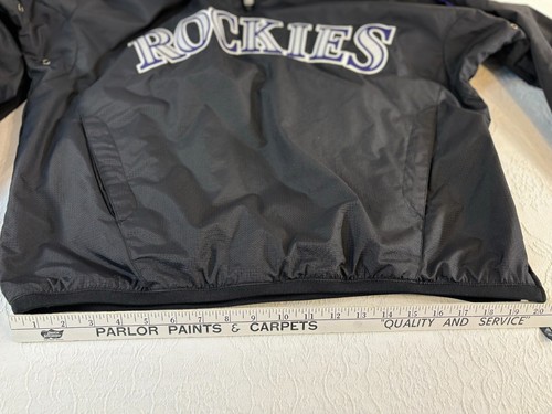 Colorado Rockies Quarter Zip Pullover Authentic Majestic MLB Windbreaker Size M - Picture 21 of 24